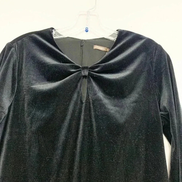 J. McLaughlin Size M Black Velour 3/4 Sleeve Ellie Sheath Dress NEW! - Picture 3 of 5